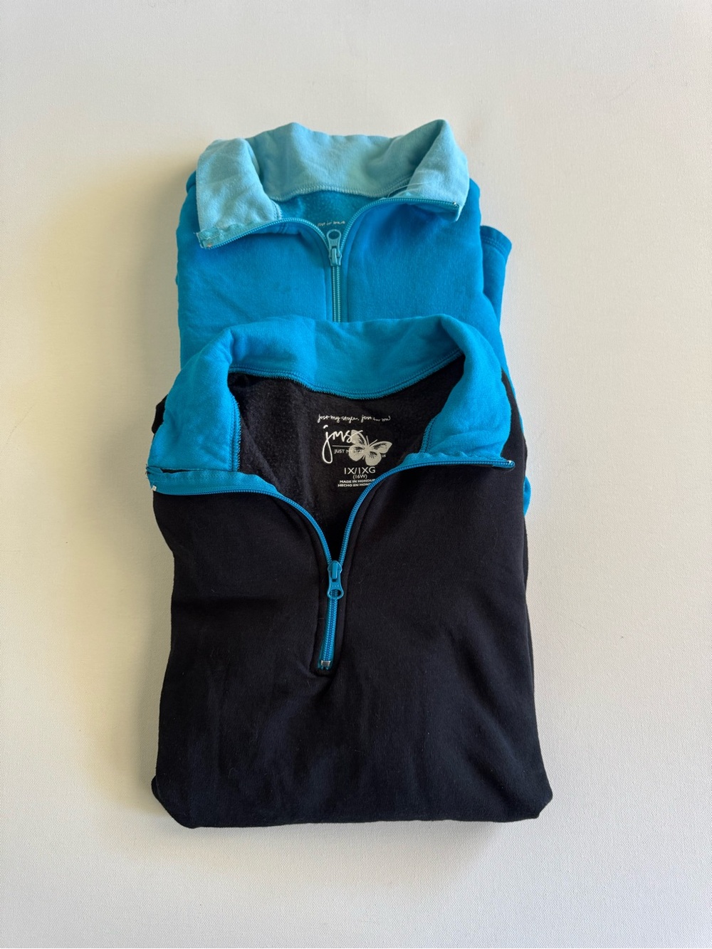 Black & Teal Half-Zip Pullover - jms?